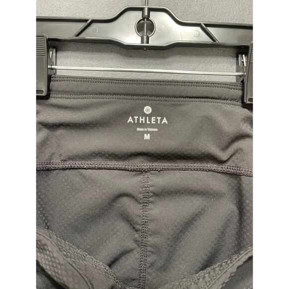 Athleta women's black capri athletic leggings sz m activewear sportswear - Picture 3 of 5
